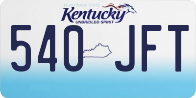 KY license plate 540JFT