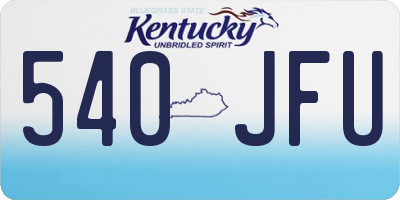 KY license plate 540JFU