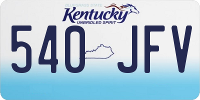 KY license plate 540JFV