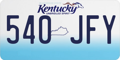 KY license plate 540JFY