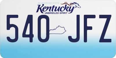 KY license plate 540JFZ