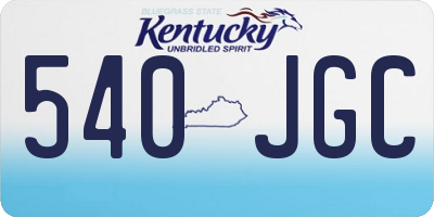 KY license plate 540JGC