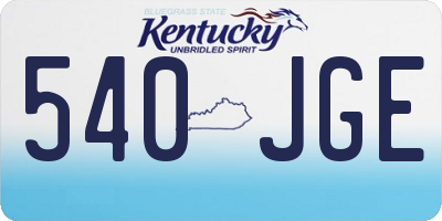 KY license plate 540JGE