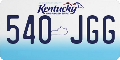 KY license plate 540JGG