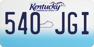 KY license plate 540JGI