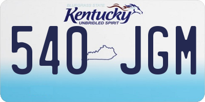 KY license plate 540JGM