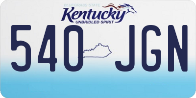 KY license plate 540JGN