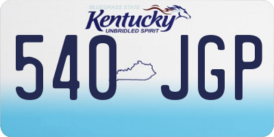 KY license plate 540JGP