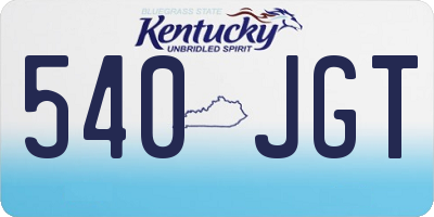 KY license plate 540JGT