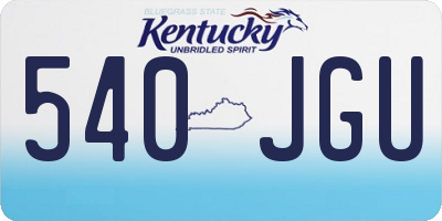 KY license plate 540JGU