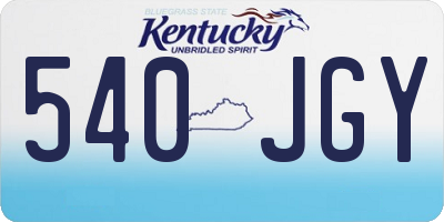 KY license plate 540JGY