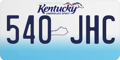 KY license plate 540JHC