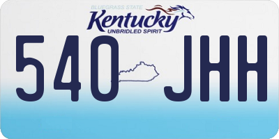 KY license plate 540JHH