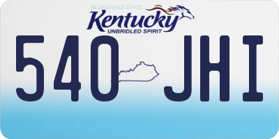 KY license plate 540JHI