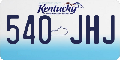 KY license plate 540JHJ