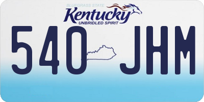 KY license plate 540JHM
