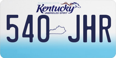KY license plate 540JHR