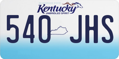 KY license plate 540JHS