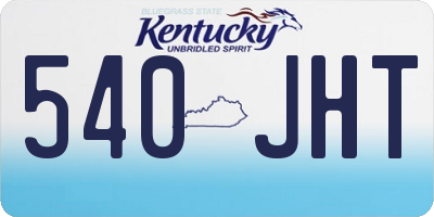 KY license plate 540JHT
