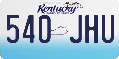 KY license plate 540JHU