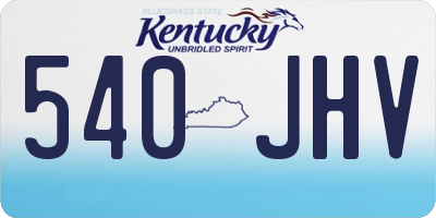 KY license plate 540JHV