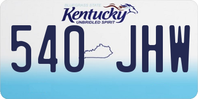 KY license plate 540JHW