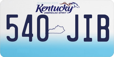 KY license plate 540JIB