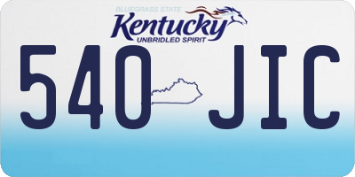 KY license plate 540JIC