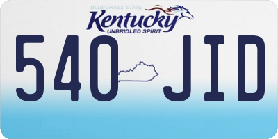 KY license plate 540JID