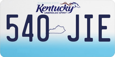 KY license plate 540JIE
