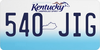 KY license plate 540JIG
