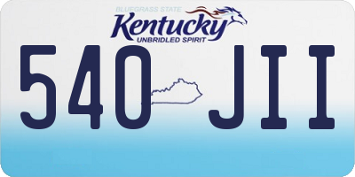 KY license plate 540JII