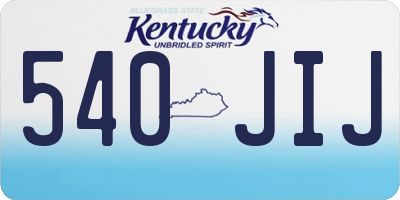 KY license plate 540JIJ