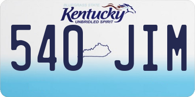 KY license plate 540JIM