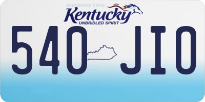 KY license plate 540JIO