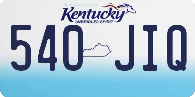 KY license plate 540JIQ