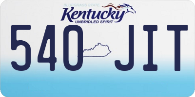 KY license plate 540JIT