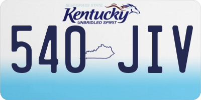 KY license plate 540JIV