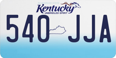 KY license plate 540JJA
