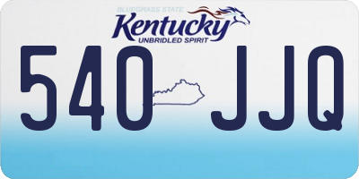KY license plate 540JJQ