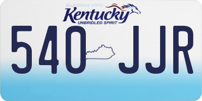 KY license plate 540JJR