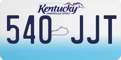 KY license plate 540JJT