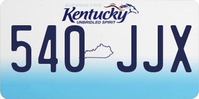 KY license plate 540JJX
