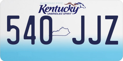 KY license plate 540JJZ