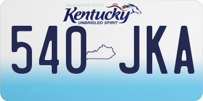 KY license plate 540JKA