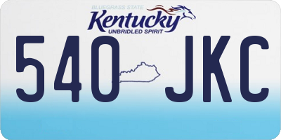 KY license plate 540JKC
