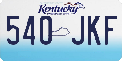 KY license plate 540JKF