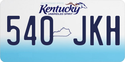 KY license plate 540JKH