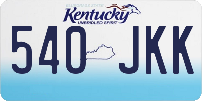 KY license plate 540JKK