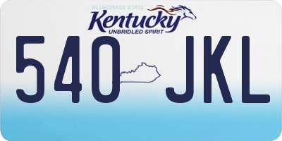 KY license plate 540JKL